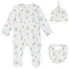 Baby Boys White & Blue Carousel Babygrow Set, 1, hi-res